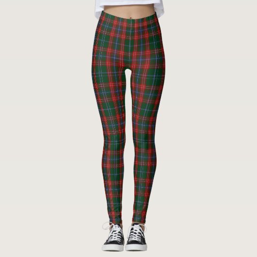 Royal Stewart Plaid rood groen Leggings (Voorkant)