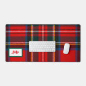 Royal Stewart Plaid Rood MONOGRAM Bureaumat (Keyboard & Muis)