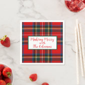 Royal Stewart Red Plaid MAKING MERRY  Servet (Insitu)