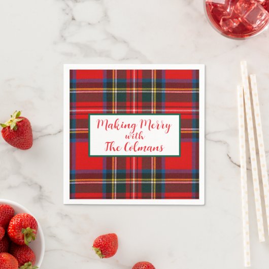 Royal Stewart Red Plaid MAKING MERRY  Servet (Insitu)