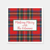 Royal Stewart Red Plaid MAKING MERRY  Servet (Voorkant)