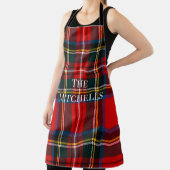 Royal Stewart Red Plaid PERSONALIZE Unisex Apron Schort (Insitu)