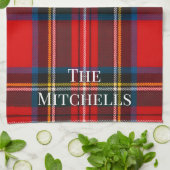 Royal Stewart Rode Plaid PERSONALISEER Theedoek (Gevouwen)