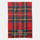 Royal Stewart Rode Plaid PERSONALISEER Theedoek (Verticaal)