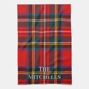 Royal Stewart Rode Plaid PERSONALISEER Theedoek