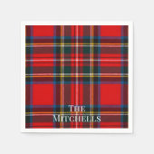 Royal Stewart Rood Schotse Plaid PERSONALISEREN Servet (Voorkant)