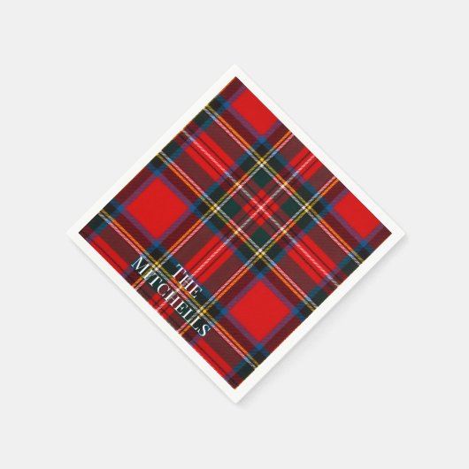 Royal Stewart Rood Schotse Plaid PERSONALISEREN Servet (Hoek)