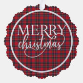 Royal Stewart Schotse Tartan Kerstmis Ornament Kaart (Achterkant)