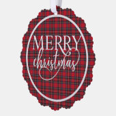 Royal Stewart Schotse Tartan Kerstmis Ornament Kaart (Links)