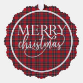 Royal Stewart Schotse Tartan Kerstmis Ornament Kaart (Voorkant)