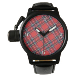 Royal Stewart Scottish Highlands Tartan Horloge