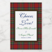 Royal Stewart Tartan Bruiloft Opslaan Datum Favor Wijn Etiket (Enkel label)