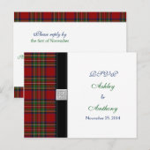 Royal Stewart Tartan Bruiloft RSVP Antwoorden Brie Uitnodiging Briefkaart (Voorkant / Achterkant)