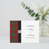 Royal Stewart Tartan Bruiloft RSVP Antwoorden Brie Uitnodiging Briefkaart (Staand voorkant)