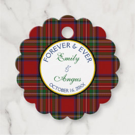 Royal Stewart Tartan Bruiloft Save a Date Bedankjes Labels