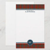 Royal Stewart Tartan Classic Rood Plaid Monogram Briefpapier (Voorkant / Achterkant)