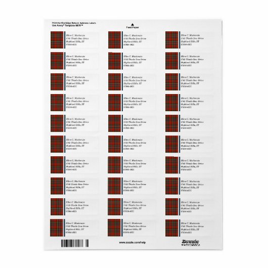Royal Stewart Tartan Etiket (Full Sheet)