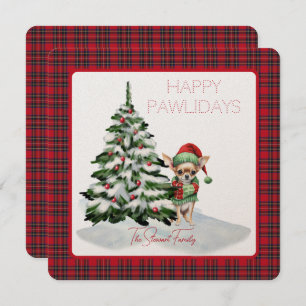 Royal Stewart Tartan Happy Pawholidays Hond