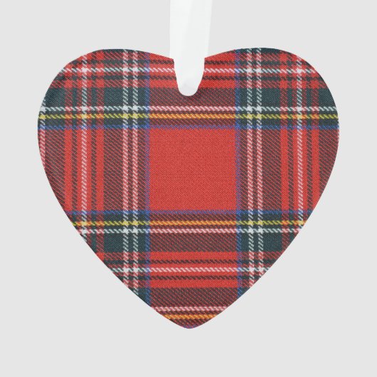 Royal Stewart Tartan Heart Decoration Ornament (achterkant)