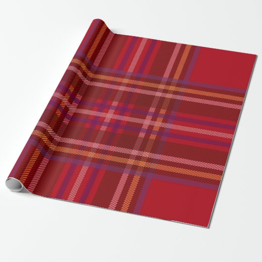 Royal Stewart Tartan Kerstpatroon Cadeaupapier (Uitgerold)