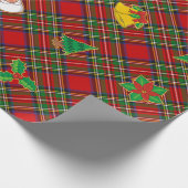 Royal Stewart Tartan met kerstpictogrammen Cadeaupapier (Hoek)