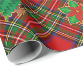 Royal Stewart Tartan met kerstpictogrammen Cadeaupapier (Rol Hoek)