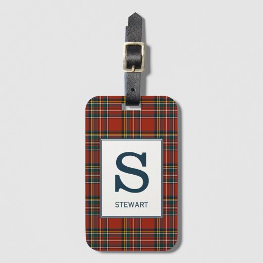 Royal Stewart Tartan Monogram Bagagelabel (Voorkant (verticaal))