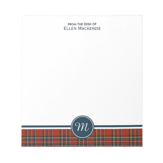 Royal Stewart Tartan Monogram Notitieblok (Voorkant)