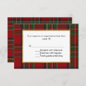 Royal Stewart Tartan Plaid Bruiloft RSVP Kaart (Voorkant / Achterkant)
