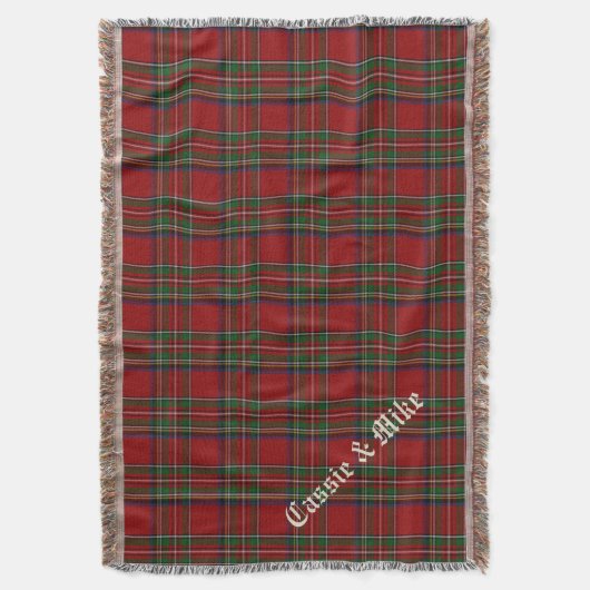 Royal Stewart Tartan Plaid Custom Gooi Deken (Voorkant Verticaal)