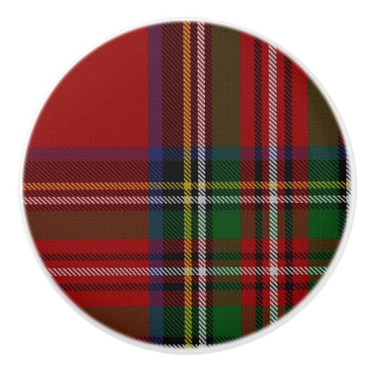 Royal Stewart Tartan Plaid Drawer Pull Keramische Knop (Voorkant)