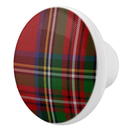 Royal Stewart Tartan Plaid Drawer Pull Keramische Knop (Rechts)