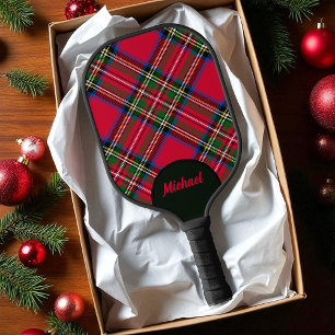 Royal Stewart Tartan Plaid met naam Pickleball Paddle
