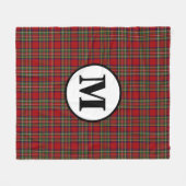Royal Stewart Tartan Plaid Schotse Clan Monogram Fleece Deken (Voorkant (Horizontaal))