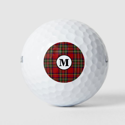 Royal Stewart Tartan Plaid Schotse Clan Monogram Golfballen (Voorkant)