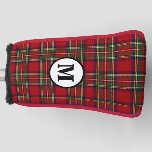 Royal Stewart Tartan Plaid Schotse Clan Monogram Golfheadcover (Voorkant)