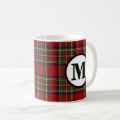 Royal Stewart Tartan Plaid Schotse Clan Monogram Koffiemok (Voorkant rechts)