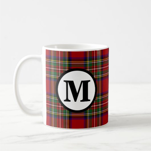 Royal Stewart Tartan Plaid Schotse Clan Monogram Koffiemok (Links)