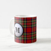 Royal Stewart Tartan Plaid Schotse Clan Monogram Koffiemok (Voorkant links)