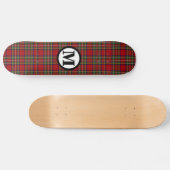 Royal Stewart Tartan Plaid Schotse Clan Monogram Persoonlijk Skateboard (Horizontaal)