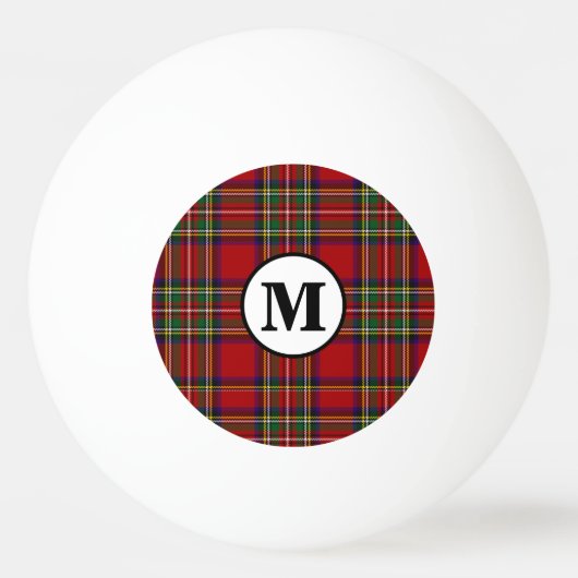 Royal Stewart Tartan Plaid Schotse Clan Monogram Pingpongbal (Voorkant)
