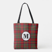 Royal Stewart Tartan Plaid Schotse Clan Monogram Tote Bag (Achterkant)
