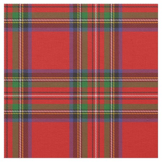 Royal Stewart Tartan Print Stof (Close Up)