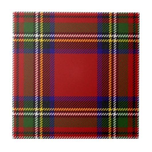 Royal Stewart Tartan Pset Pattern Tegeltje (Voorkant)