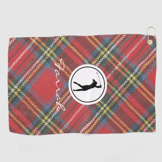 Royal Stewart Tartan Pset Print, Vrouw Golfhanddoek (Horizontaal)