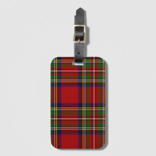 Royal Stewart Tartan Pset Scottish Pattern Bagagelabel