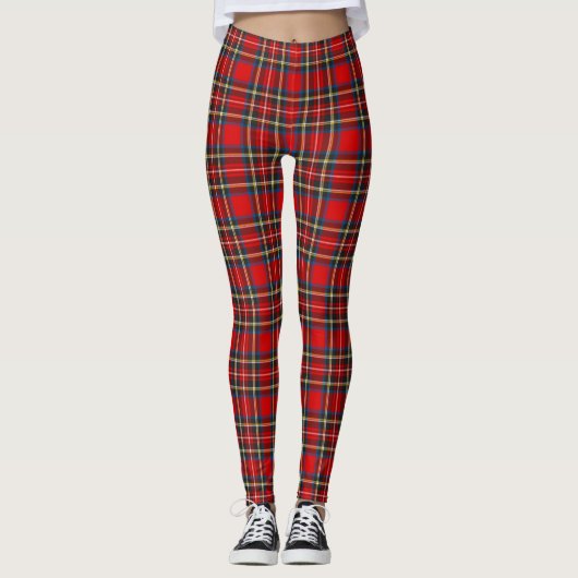 Royal Stewart Tartan Pset Scottish Pattern Leggings (Voorkant)