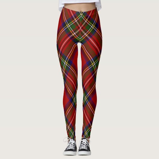 Royal Stewart Tartan Pset Scottish Pattern Leggings (Voorkant)