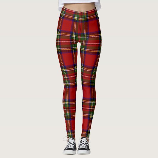 Royal Stewart Tartan Pset Scottish Pattern Leggings (Voorkant)