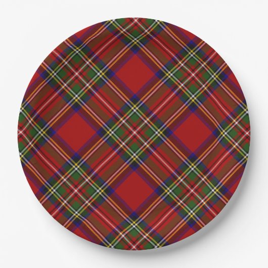 Royal Stewart Tartan Pset Scottish Pattern Papieren Bordje (Voorkant)